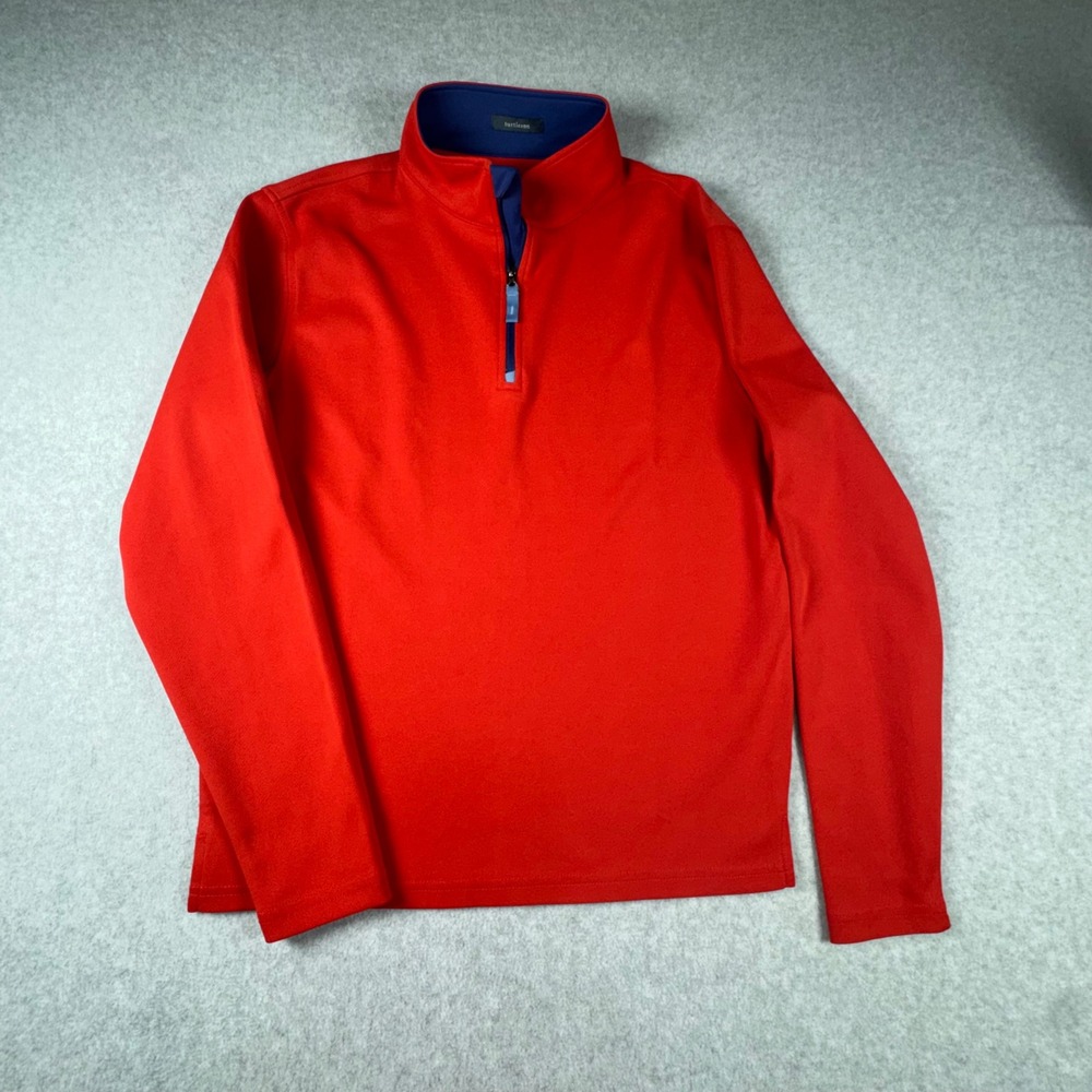 Turtleson Mens Red Quarter Zip Performance Golf Pullover Sweater Small